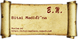Bitai Madléna névjegykártya